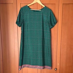 J. Crew Green Patterned Women's Dress